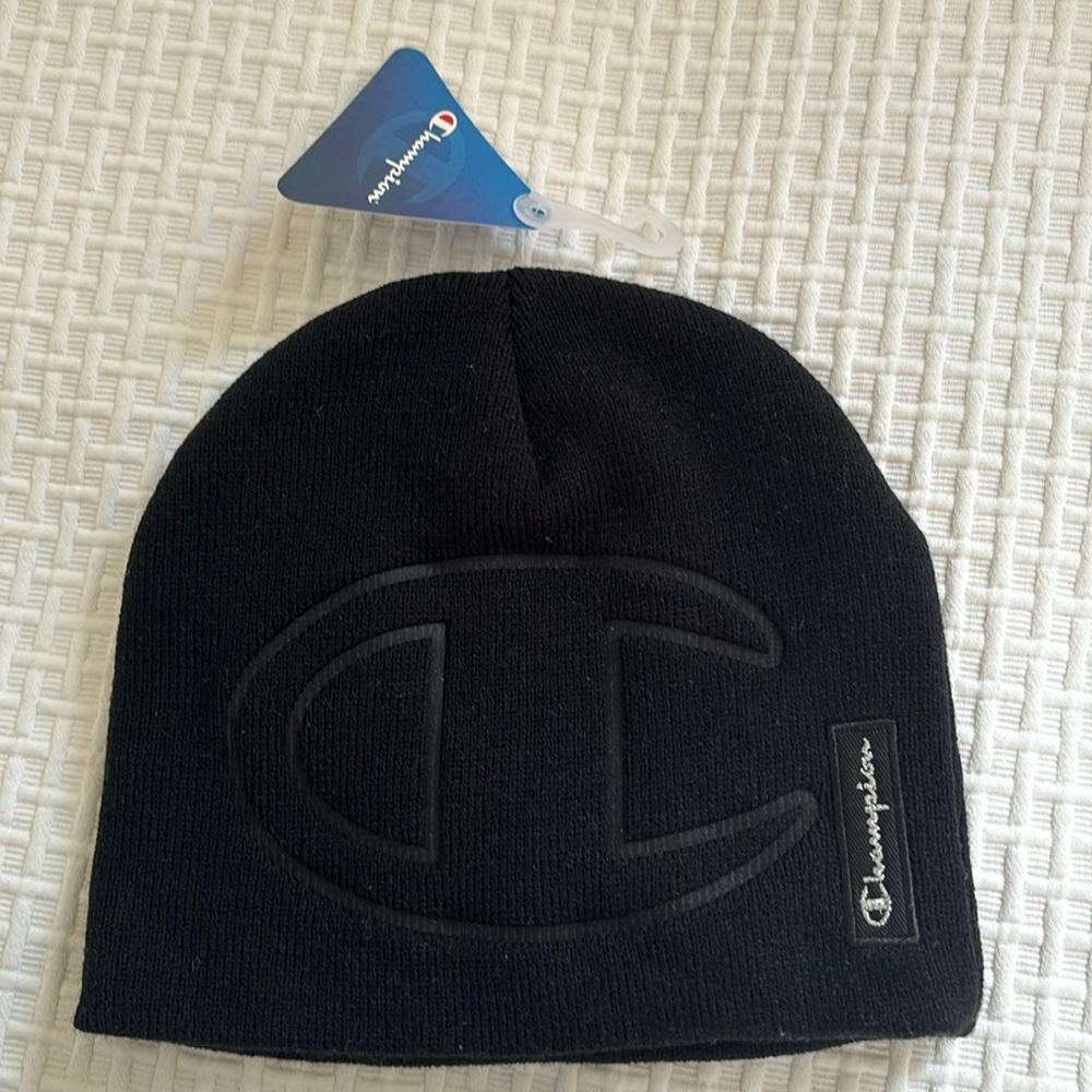 Champion, Big C, embossed knit hat.